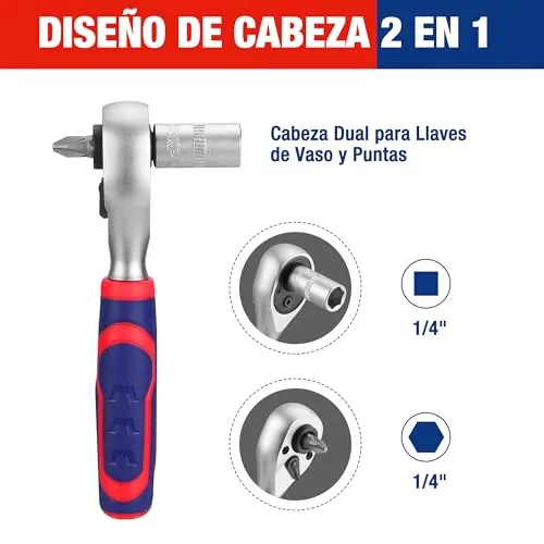 WORKPRO ▫️ Conjunto de chaves de soquete de 34 peças com catraca de 1/4" 3