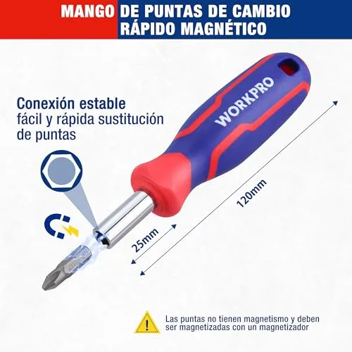 WORKPRO ▫️ Conjunto de chaves de soquete de 34 peças com catraca de 1/4" 6
