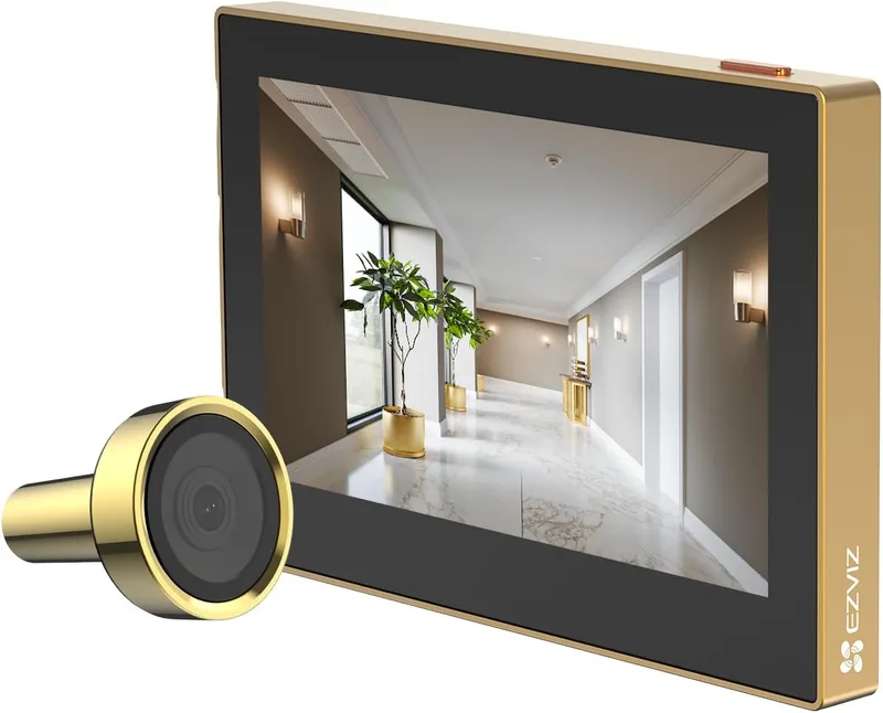 EZVIZ ▫️ Visor Digital para Porta com Ecrã a Cores de 4,3'', Câmara de Vídeo Sem Fios 1080P,Visão ao Vivo de 146°, Bateria Recarregável de 2200 mAh, Wi-Fi de 2,4 GHz, SEM Detecção de Movimento, SEM Visão Noturna, CP2