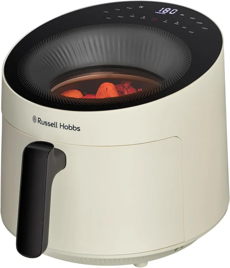 Russell Hobbs ▫️ Air Fryer, 5 L, 10 programas predefinidos, com janela de visualização, fritadeira sem óleo, fritar, grelhar, assar, assar, reaquecer, máx. 200 ℃, cesto seguro para máquina de lavar louça