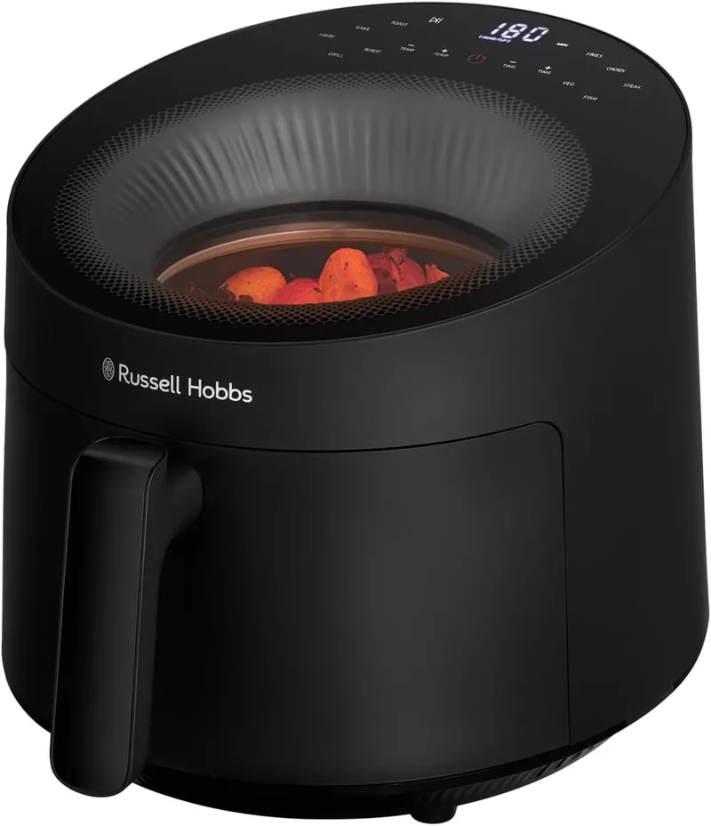 Russell Hobbs ▫️ Fritadeira de ar quente 5 L, 10 programas predefinidos, com janela de visualização, fritadeira sem óleo, fritar, gratinar, assar, cozer, aquecer, máx. 200 ℃, cesto lavável na máquina de lavar louça