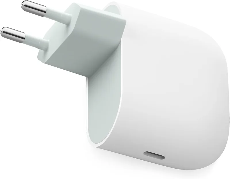 Google ▫️ Carregador USB-C de 45 W - Carregador de telemóvel Pixel de carregamento rápido - Compatível com produtos criados pela e outros dispositivos USB-C® - Neve