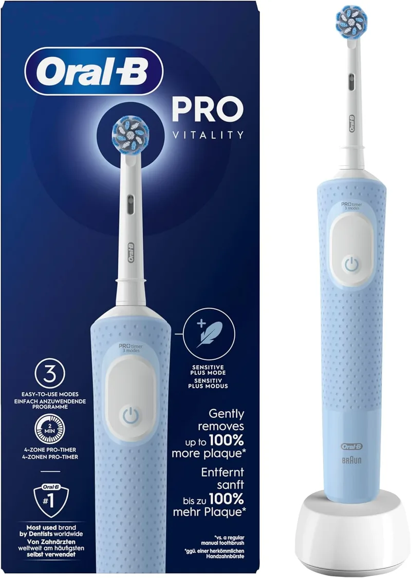 Oral-B ▫️ Escova de dentes elétrica Vitality Pro com 1 cabeça de escova, azul