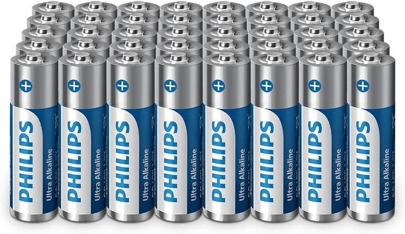 PHILIPS ▫️ Ultra AA Alkaline, pilhas de longa duração para comandos remotos, brinquedos e relógios, embalagem de 40 unidades