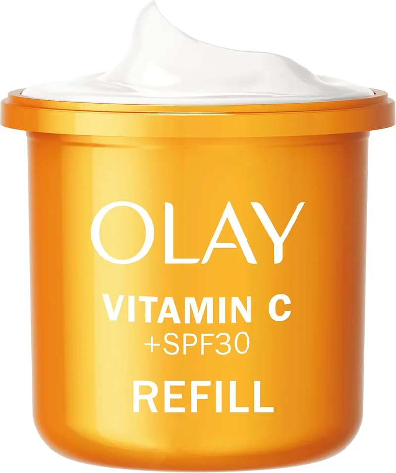 Olay ▫️ Vitamin C Creme Hidratante de Dia com FPS 30, com Vitamina C e Niacinamida, Antimanchas, para uma pele mais luminosa e um tom mais uniforme, recarga, 50 ml