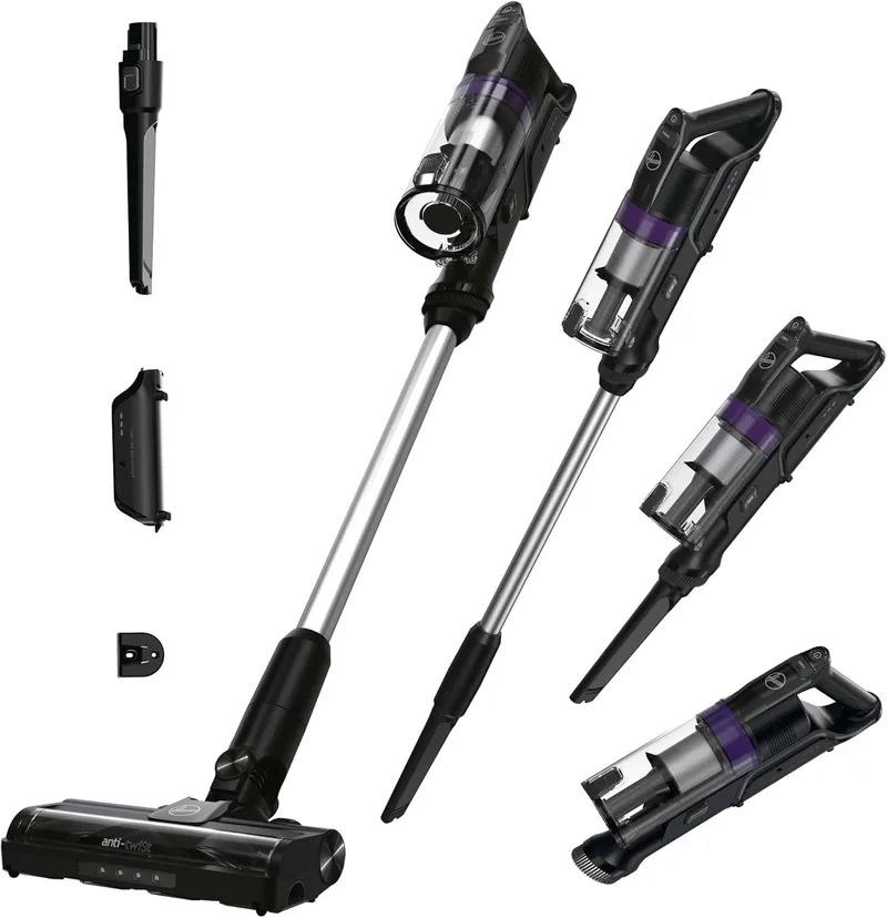 Hoover ▫️ HF1 Plus Aspirador sem fio com modo de sucção Turbo, bocal multifuncional e escova anti-emaranhamento, 45 min de autonomia, Park&Go, luzes LED [HF1PZ10H]