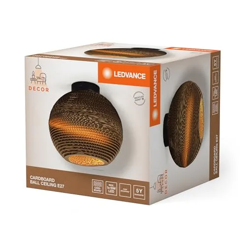 LEDVANCE ▫️ Decor Cardboard Ball castanha, em cartão ondulado, leve, E27, 260 5