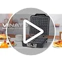 VINATO ▫️ Máquina de Gofres, Máquina de Waffles para 4 Gofres, 1200 W, aquecimento rápido e estável, máquina de gofres com revestimento antiaderente nas placas de aquecimento, regulação contínua da temperatura, fácil de guardar 7