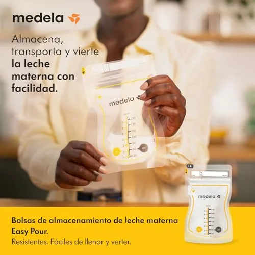 Medela ▫️ Sacos de armazenamento de leite materno Easy Pour sacos descartáveis de 210 ml, à prova de fugas, protegem os nutrientes do leite, sem BPA, embalagem de 100 unidades, em exclusivo na Amazon 2