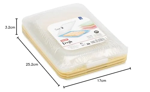 Tatay ▫️ Porta-Charcutaria Fresh - Conjunto de 3, Design Empilhável, Tupperware para Charcutaria, Frigorífico 5