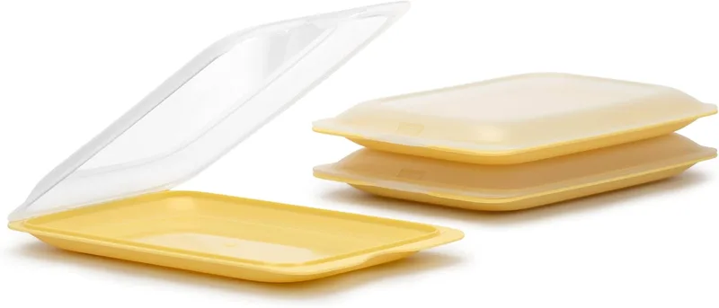 Tatay ▫️ Porta-Charcutaria Fresh - Conjunto de 3, Design Empilhável, Tupperware para Charcutaria, Frigorífico