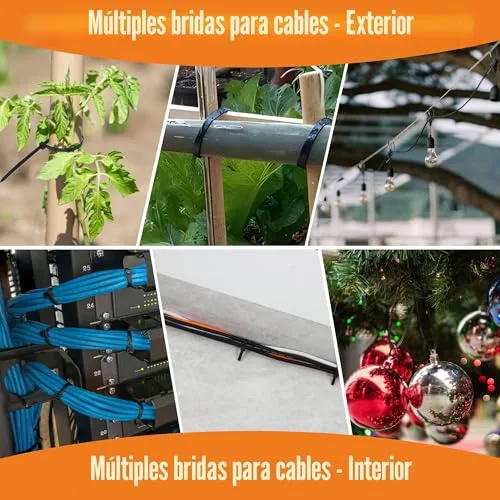Hosuni ▫️ Braçadeiras de Plástico, Braçadeiras para cabos profissionais, braçadeiras pretas, resistência à tração de 18 kg, resistentes aos raios UV para uso interior e exterior (100/150/200/300 mm (1000 unidades)) 7