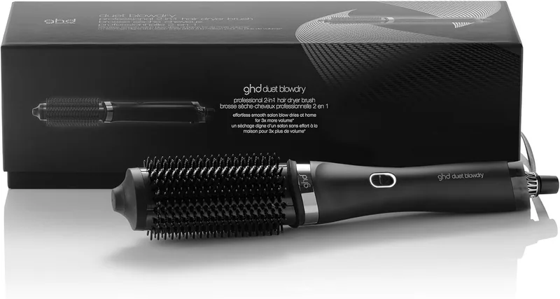 ghd ▫️ Duet Blowdry - Escova e secador de cabelo 2 em 1, do cabelo molhado ao penteado sem danos térmicos, 3 vezes mais volume, resultados duradouros até 24 horas - Para todos os tipos de cabelo - Cor preta, (ficha europeia)