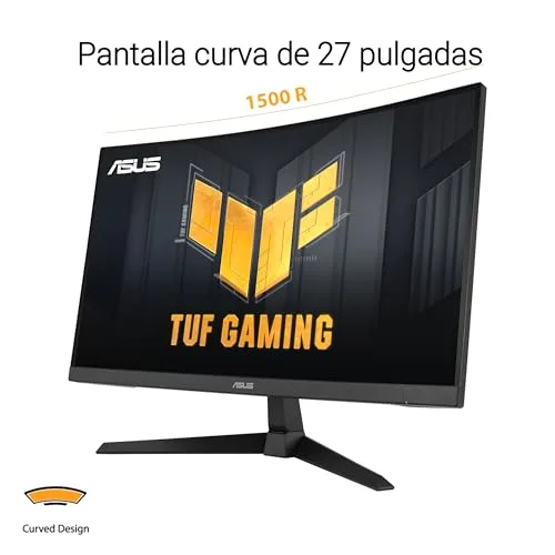 ASUS ▫️ TUF Gaming VG27VQM1B - Monitor para jogos de 27 polegadas, Full HD, curvo, 280 Hz, ELMB, tempo de resposta de 1 ms, FreeSync Premium, 90% DCI-P3, DisplayWidget Center 3