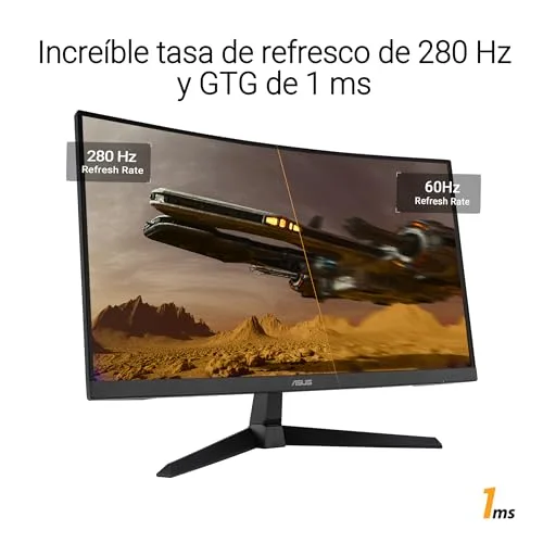 ASUS ▫️ TUF Gaming VG27VQM1B - Monitor para jogos de 27 polegadas, Full HD, curvo, 280 Hz, ELMB, tempo de resposta de 1 ms, FreeSync Premium, 90% DCI-P3, DisplayWidget Center 4