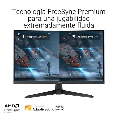 ASUS ▫️ TUF Gaming VG27VQM1B - Monitor para jogos de 27 polegadas, Full HD, curvo, 280 Hz, ELMB, tempo de resposta de 1 ms, FreeSync Premium, 90% DCI-P3, DisplayWidget Center 5