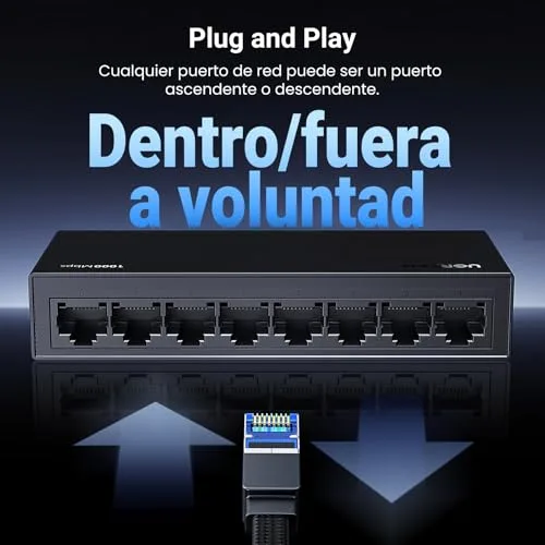 UGREEN ▫️ Switch Ethernet de 8 portas Gigabit com velocidade de 10/100/1000 Mbps 4