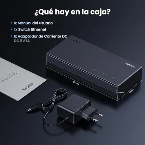 UGREEN ▫️ Switch Ethernet de 8 portas Gigabit com velocidade de 10/100/1000 Mbps 6