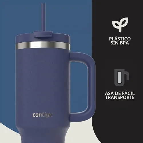 Contigo ▫️ Garrafa térmica de 1200 ml com pega e palhinha, Idigo 5