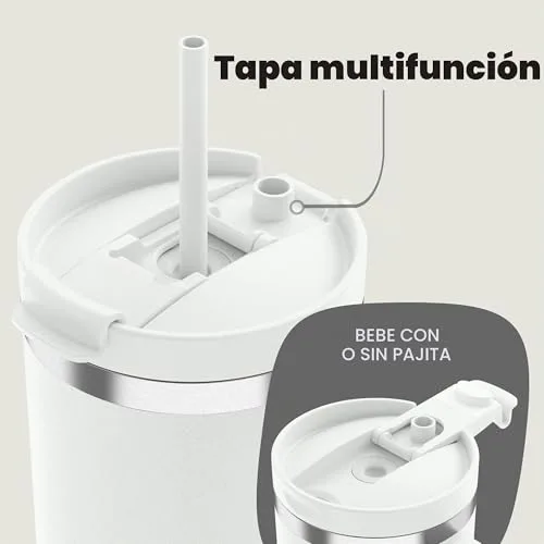 Contigo ▫️ Garrafa térmica de 1200 ml com pega e palhinha, Garrafa térmica isolada em aço inoxidável com tampa, Thermos, Mantém a temperatura fria durante 29 horas, Caneca térmica, Sem BPA, Salt 3