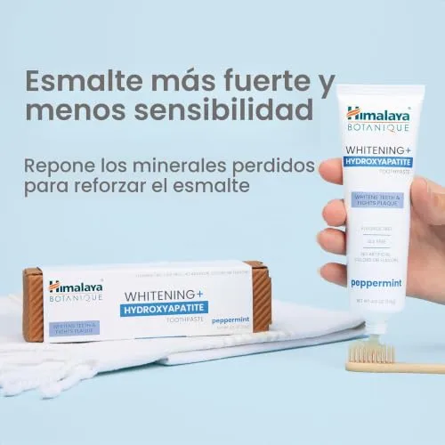 Himalaya ▫️ Pasta de dentes Botanique Whitening+ com hidroxiapatita, hidroxiapatita (HA), hortelã-pimenta, sem flúor, remineralização a partir do 7.º dia, vegan, sem glúten, 113 g 4
