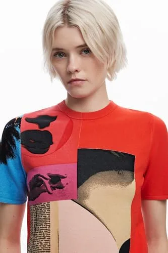 Desigual ▫️ Camisola TS_Red_Collage_Lacroix para mulher 3