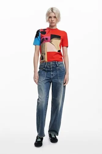 Desigual ▫️ Camisola TS_Red_Collage_Lacroix para mulher 4