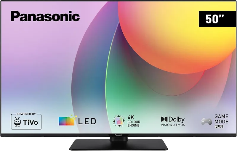 Panasonic TB-50W60AEZ, Smart TV LED 4K Ultra HD Série W60 de 50 polegadas, 2024, TiVo, 4K Colour Engine, Dolby Vision e Atmos, Game Mode Plus, para uma experiência de visualização excecional.
