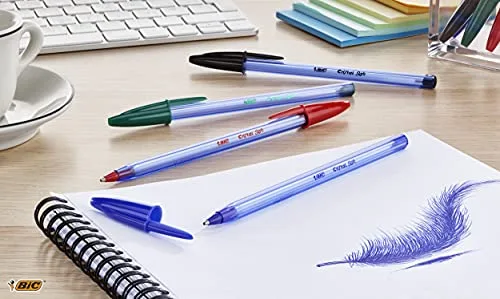 BIC ▫️ Canetas esferográficas Cristal Soft com ponta média (1,2 mm) e tinta Easy Glide - Azul, caixa de cartão com 10 unidades 5