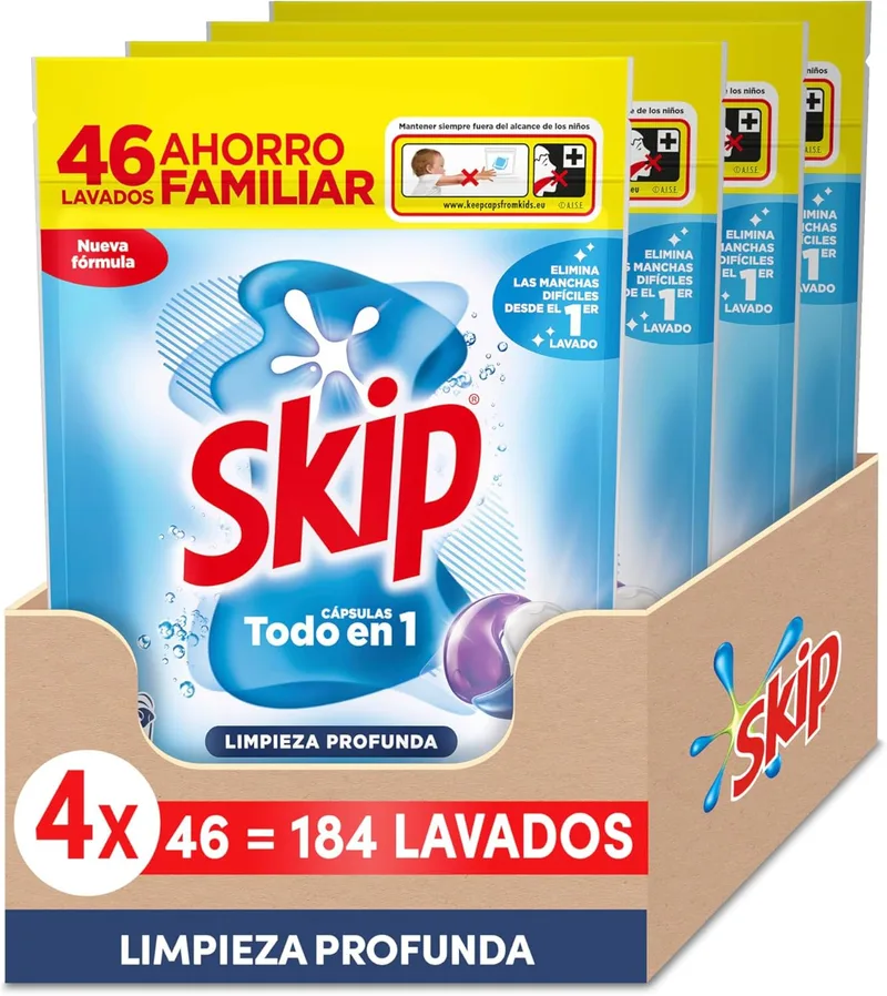 Skip ▫️ Cápsulas de detergente Deep Clean, 4 x 46 lavagens