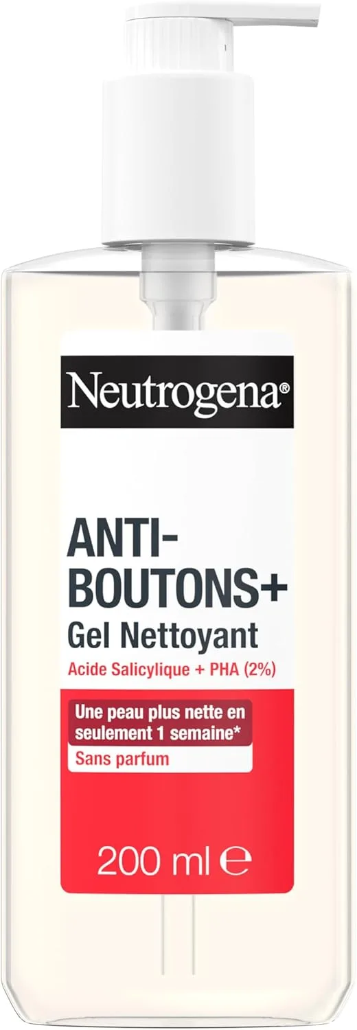 Neutrogena ▫️ Anti-Bottle Cleansing Gel + Ácido Salicílico + 2% PHA (200 ml) - Cuidado facial anti-espinhas, não comedogénico e sem óleo - Produto de limpeza facial para peles com tendência acneica, sem perfume