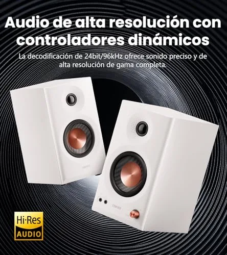 Edifier ▫️ MR3: Colunas de estúdio ativas 2.0 com Bluetooth e Hi-Res, Brancas 5