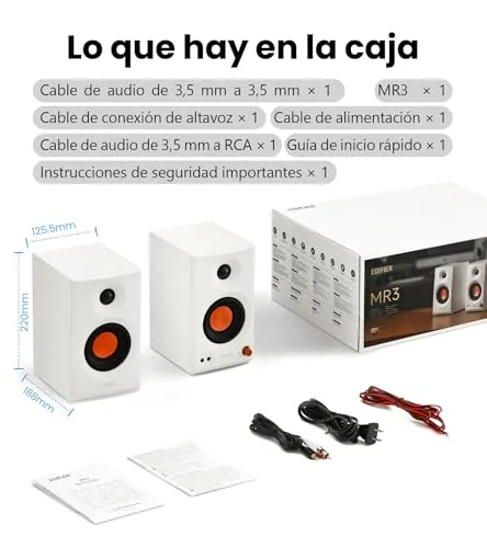 Edifier ▫️ MR3: Colunas de estúdio ativas 2.0 com Bluetooth e Hi-Res, Brancas 6