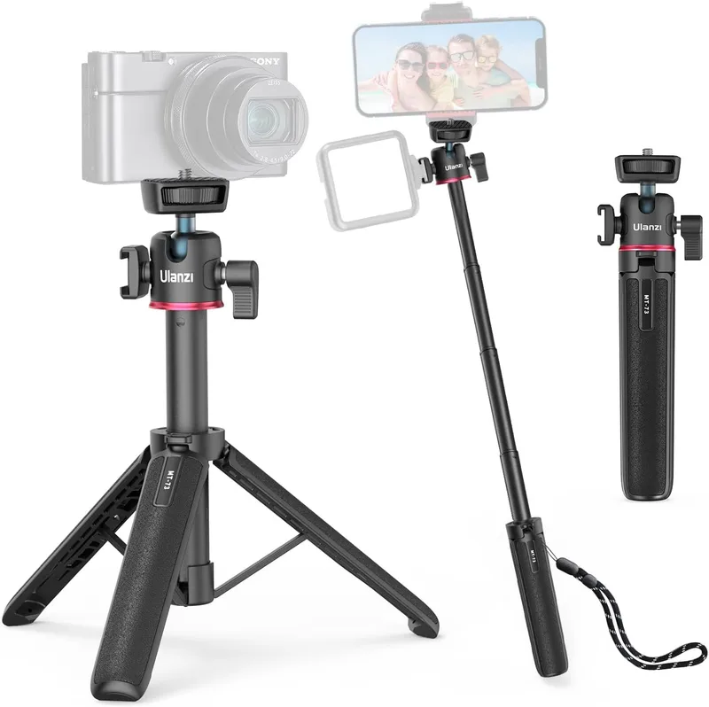 ULANZI ▫️ MT-73 Mini-tripé para câmara 54 cm/21,6 pol. - Pequeno, com parafuso de 1/4'' - Compatível com câmaras compactas - Ideal para viagens e para levar no bolso