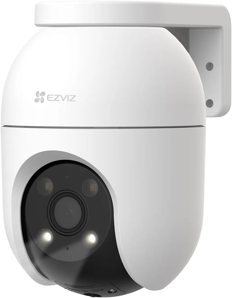 EZVIZ ▫️ Câmara de vigilância Wi-Fi exterior de 360°, câmara IP de segurança 4K, visão noturna a cores, deteção por IA de pessoas/veículos, acompanhamento com zoom automático, áudio bidirecional, sirene, compatível com Alexa/Google, C8c 8 MP (6 mm)