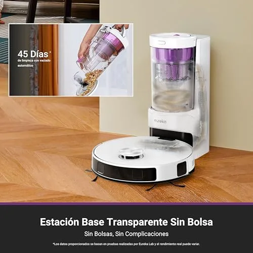 EUREKA ▫️ Robô aspirador E20 Plus com esvaziamento automático, 8000 Pa, sistema anti-emaranhamento, 180 min 2