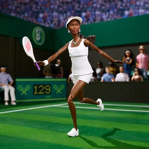 Barbie ▫️ Coleção Inspiring Women Venus Williams Boneca de Moda com equipamento de ténis e raquete, inclui embalagem para exposição, HRM49 2