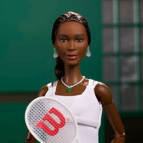 Barbie ▫️ Coleção Inspiring Women Venus Williams Boneca de Moda com equipamento de ténis e raquete, inclui embalagem para exposição, HRM49 3