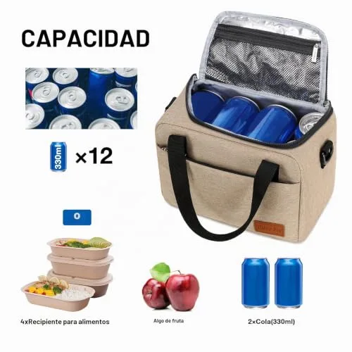 Riley Joy ▫️ Saco térmico portátil para piquenique de 8,5 L, impermeável, com isolamento térmico e alça ajustável, saco térmico dobrável para crianças e adultos 3