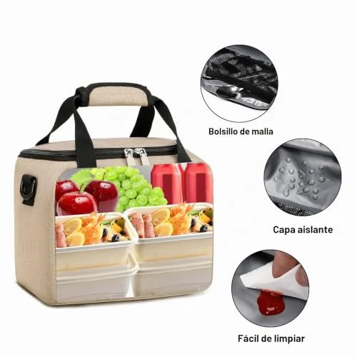 Riley Joy ▫️ Saco térmico portátil para piquenique de 8,5 L, impermeável, com isolamento térmico e alça ajustável, saco térmico dobrável para crianças e adultos 6