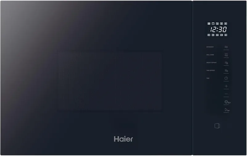 Haier ▫️ Series 2&4 H38FMWID4ID27N Micro-ondas incorporado com grelhador, 8 níveis de potência, 6 funções, interface tátil, botão de abertura da porta (sem toque), 8 menus automáticos, bloqueio de segurança, preto