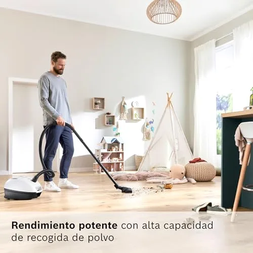 Bosch ▫️ Aspirador com saco, Série 4, saco de pó de grande capacidade, bocal para fendas e estofos, branco, BGB41WH1 4