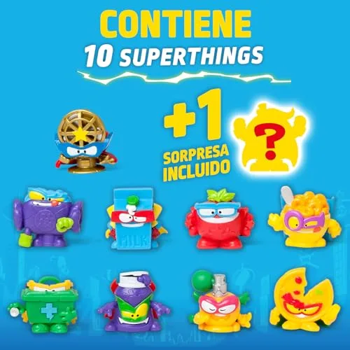 SUPERTHINGS RIVALS OF KABOOM ▫️ SUPERTHINGS KAZOOM Power Battle – Embalagem de 10. Contém 10 SuperThings (inclui 1 figura surpresa e 1 capitão dourado). Embalagem 1 de 2 2