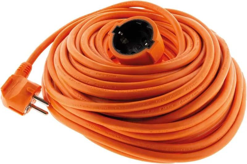 Zenitech ▫️ Cabo de extensão flexível Schuko H05VVF 3G1,5 mm² 10 m laranja, Cabo de extensão resistente à abrasão, revestimento em PVC, para uso doméstico e comercial, em conformidade com as normas europeias