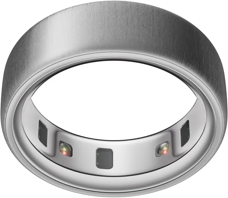 OURA Ring 4 Anel Inteligente - Prata Escovada - Tamanho 8 | Descubra o seu tamanho com o Kit de Medição do Ring 4 | Monitoriza o sono, a frequência cardíaca, o stress e muito mais - até 8 dias de autonomia