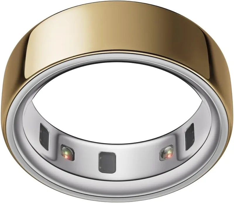 OURA Ring 4 Anel Inteligente - Dourado - Tamanho 4 | Descubra o seu tamanho com o Kit de Medição do Ring 4 | Monitoriza o sono, a frequência cardíaca, o stress e muito mais - até 8 dias de autonomia
