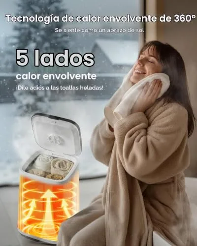 VEVOR ▫️ Aquecedor de toalhas de 20 L com ecrã LED e luz indicadora em forma de U. Aquecedor de toalhas inteligente com temporizador ajustável para casa de banho, cobertor, pijama, desligamento automático, branco 3