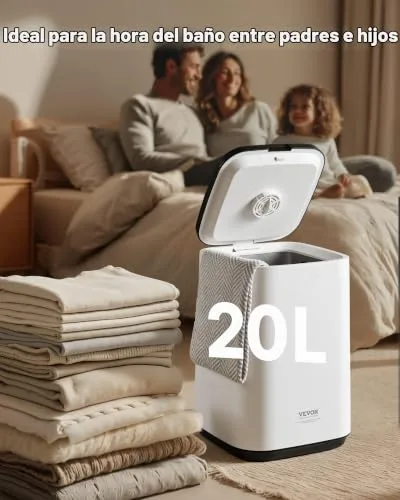 VEVOR ▫️ Aquecedor de toalhas de 20 L com ecrã LED e luz indicadora em forma de U. Aquecedor de toalhas inteligente com temporizador ajustável para casa de banho, cobertor, pijama, desligamento automático, branco 5