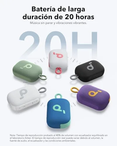 Soundcore ▫️ Select 4 Go – Altifalante Bluetooth portátil, mini altifalante para o duche, 20 horas, IP67, mini altifalante Bluetooth, flutuante, som potente de 5 W, uso interior e exterior, ciclismo 2