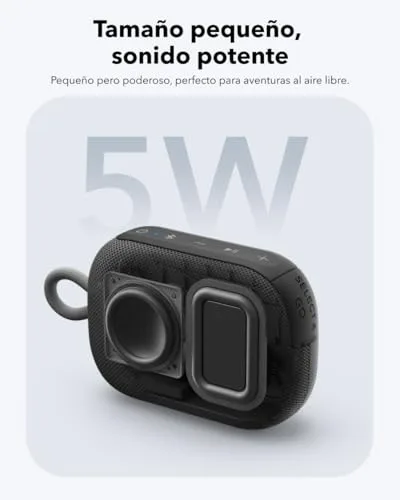 Soundcore ▫️ Select 4 Go – Altifalante Bluetooth portátil, mini altifalante para o duche, 20 horas, IP67, mini altifalante Bluetooth, flutuante, som potente de 5 W, uso interior e exterior, ciclismo 3